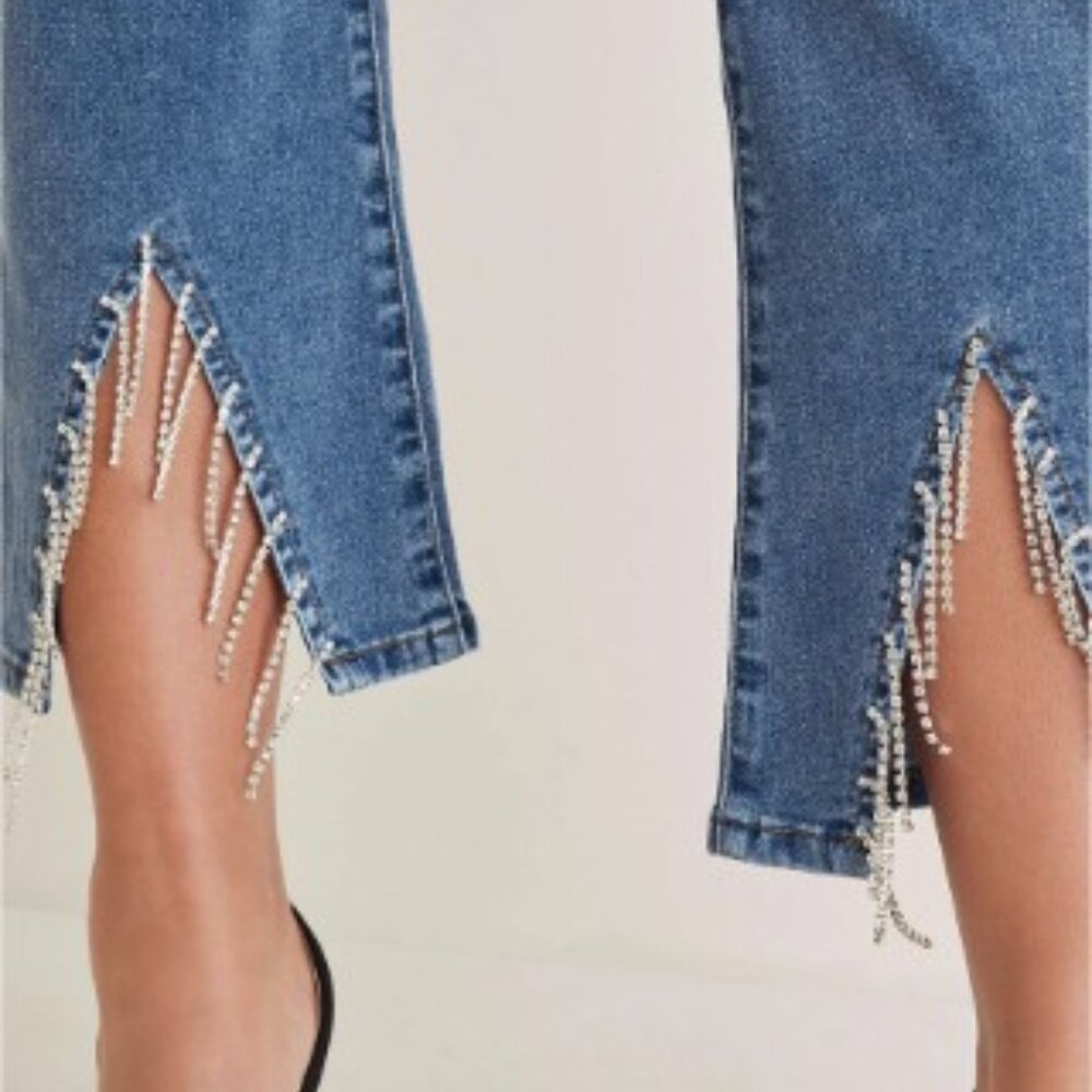 Venus Rhinestone Kick Flare Jeans in sizes 10P & 12